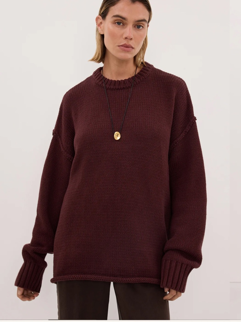 DISSH Relaxed Crewneck Sweater in Plum